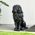 20.5" Lion Garden Statue, Resin Outdoor Guardian Sculpture Animal Decor by Unknown
