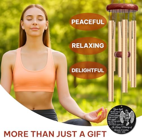Personalized Firefighter Angel Memorial Wind Chime with Custom Name and Memorial Years, in Loving Memory Tribute, Fire Department Remembrance Sympathy Gift, Outdoor Garden Patio Porch Décor - Image 5