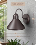 EDISHINE 2 Pack 8" Gooseneck Barn Outdoor Wall Light, Farmhouse Porch Light - Image 4