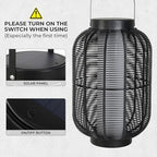 Solar Yard 1-Piece Outdoor Floor Lamp, Solar Water-Resistant Boho Lantern Lights for Outside Hanging Table Lanterns Decoration for Garden, Patio, Porch, Trees, Pathway, Cylinder Black - Image 3