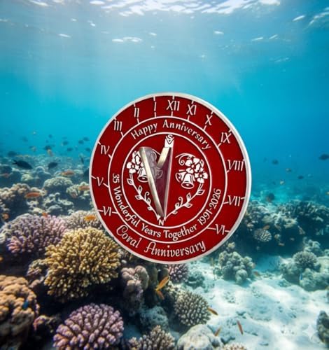 ARTIZANSTORE 35th Wedding Anniversary Sundial – Coral Aluminium Wedding Gift Idea for Couples.” - Image 3