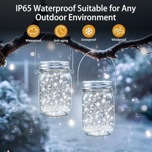 Mason Jar Solar Lights for Outside, 12 Pack 30 LED Fairy Lights(NO Jars) - Image 5