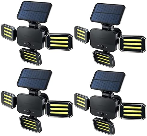 Bionic Floodlight Solar Light Outdoor Waterproof Patio Light Motion Sensor Outdoor Lights w/ Remote Control 3 Heads Wall Lights - Wireless, 50% Brighter-108 COB LED For Lawn, Garden, As Seen On TV by BellHowell