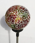 Colorful Ball Solar Lights (#Whitem005Y), Solar Power Multi-color Color Changing LED Mosaic Crackle Glass Ball Decorative Garden Yard Light Stake Lamp by Unknown