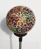 Colorful Ball Solar Lights (#Whitem005Y), Solar Power Multi-color Color Changing LED Mosaic Crackle Glass Ball Decorative Garden Yard Light Stake Lamp by Unknown