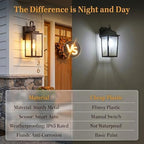 2-Pack 11.8" Oil-Rubbed Bronze Dusk to Dawn Wall Mount Porch Light - Image 4