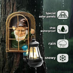 Garden Gnome Statue, Tree Faces Decor Outdoor with Solar Lantern - Image 5