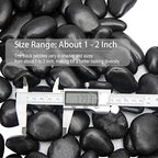 Black River Rocks - Large Polished Black Pebbles for Plants & Garden Decorative Stones, 1-2 Inch, 15 Pound - Image 6