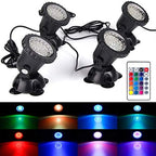 Pond Lights, RGB Outdoor LED Fountain Lights Underwater Landscape Spot Lights IP68 Waterproof Dimmable Memory for Garden Yard Lawn Waterfall (4 Lights) by GZKANFUL