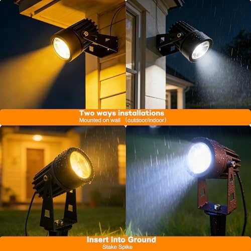 SUNLONG Solar Spot Lights Outdoor Waterproof Cast Aluminum 2X 16.4Ft Wires - Image 6