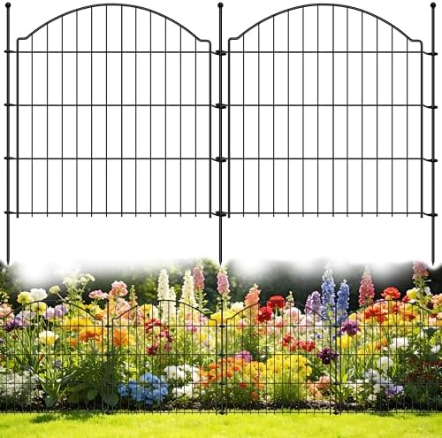Decorative Garden Fences 24in x 30ft, 15 Pack Outdoor Fencing Animal Barrier Dog Border, Metal Wire Fence Panels for Garden Decor, Flower Bed Edging Borders for No Dig Patio Yard by CASIMR