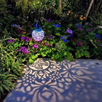 2 Pack Solar Hanging Lanterns, Metal Decorative Lamp, Royal Purple - Image 3