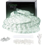 LED Rope Lights Outdoor Waterproof Daylight White: 50FT Cuttable Outside Bright 110V Lighting Connectable Flexible Plug Cool Clear Tube, Indoor Deck Patio Xmas Camping Decor, Not Flat Strip by Guotongiscommittedtocreatingthequalitydecorativeledlights
