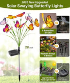Solar Butterfly Garden Lights, 6 Pack 48 Swaying Butterflies - Image 2