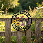 Nana’s Garden Custom Metal Wall Decor – Round Laser-Cut Plaque with Chickadee Bird, Monarch Butterfly & Blooms, Exquisite Floral & Bird Pattern, Heavy-Duty Weather-Resistant Metal Decor, Thoughtful Gift for Grandma, Outdoor Garden, Patio and Home Wall ... - Image 4