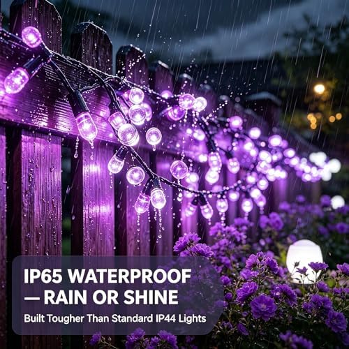 335FT 800 LED Solar Purple Halloween Lights - Image 5