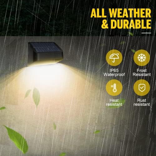Solar Lights Outdoor, RGB 8 Colors, Dusk to Dawn Deck Light, Solar Deck Lights for Outside IP65 Waterproof, Backyard/Railing/Wall/Step/Patio/Fence(8 Pack,Black) - Image 6