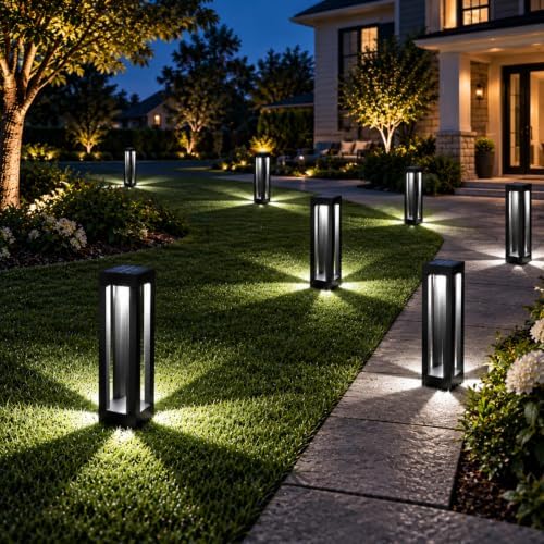 Solar Floor Lamps, Modern Landscape Lights for Garden and Driveway, 8-Pack - Image 2