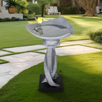 SKYFIRE 22.8”Tall Bird Baths for Garden - Concrete Modern Outdoor Standing Birdbath, Decoration Yard Statue for Garden, Patio, Backyard, Lawn -14.5”Dia X 22.8”H Contemporary Birdbaths with Pedestal - Image 2