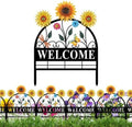 4 Pack Sunflower Garden Fence Metal Butterfly Flower Design by ESTART