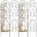 hogardeck 4 Packs 84 * 19 inch Metal Garden Trellis for Climbing Plants Outdoor,Heavy Duty,Black Coating Rustproof Trellis for Rose, Vegetable, Flowers, Expandable,Perfect for Training Climbing Plants by HOGARDECK