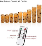 Vinkor Flameless Candles Battery Operated Candles Birch Effect 4" 5" 6" 7" 8" 9" Set of 9 Real Wax Pillar LED Candles with 10-Key Remote Control 2/4/6/8 Hours Timer - Image 5