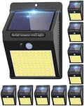 10 Pack Solar Motion Lights - 3 Modes/100LED Outdoor Security Lights - Wireless, IP65 Waterproof - Warm White for Front Door, Backyard, Garage, Deck by kolpop