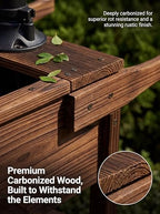 Carbonized Wood Outdoor Freestanding Fountain - Movable Vintage Hand Pump Cart, Plug-in Water Pump Electric Decorative Water Feature for Patio, Garden & Indoor Decoration - Image 4