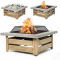 4-in-1 Outdoor Fire Pit Grill Table,Metal Firepits for Outside (34") by Nahenduo