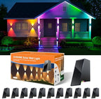 12 Pack Color Changing Solar Powered Fence Wall Lights Up and Down by GVSHINE