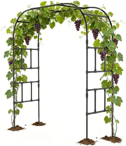 Tall Garden Arch Trellis for Climbing Plants, 87" H Metal Trellis Archway by UrGROWA