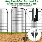 AMAGABELI 8 Panels 46 in(H) X 21 ft(L) Decorative Garden Fence Gate,No Dig Dog Fence Outdoor for Yard,Rustproof Tall Garden Fencing Animal Barrier Metal Wire Panel Border for Flower Bed,Patio - Image 3