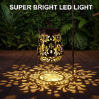 Edenseelake 2 Pack Solar Hanging Lanterns Outdoor Waterproof, Metal Flower Solar Lights, Decorative LED Lantern for Garden, Patio, Porch, Yard, Lawn, Bronze - Image 7