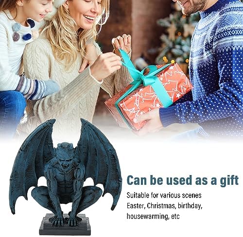 Zerodis Gargoyle Statue, Resin Gothic Sculpture Ornament Halloween Outdoor Decor Resin Medieval Sitting Gargoyle Statue Feng Shui Decor for Patio Yard Lawn Decorations - Image 3