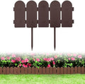 Evelyne Garden Border Plastic Edging: Wooden Fence Design - 8pcs Brown Yard Landscaping Fence Liner Lawn Edge Barrier - 10ft Kit of Decorative Lawn Panels Elements -Landscaping Edging-GMT-10374-A08 by Evelyne