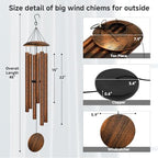 45" Large Wind Chimes for Outside,6 Thick and Bold Aluminum Tubes (Vintage) - Image 2