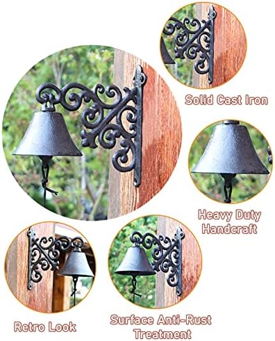 European Style Courtyard Doorbell - Wall Manually Shaking Bell for Farm Courtyard Residential Bar Grocery, Outdoor Weatherproof - Image 4