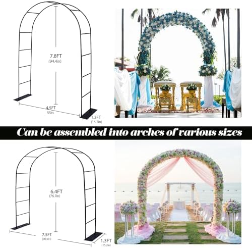 Thickened Tube Garden Arch Arbor Metal Trellis for Climbing Plants Outdoor - Image 2