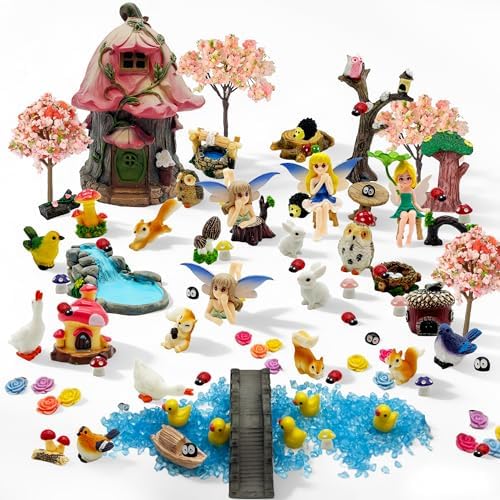 DAYUMKOU 96Pcs Fairy Garden Accessories, Miniature House Figurines Kit - Image 6