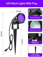 ZUCKEO 15W Halloween Blacklight Spotlight Outdoor LED Black Lights Waterproof Landscape Lighting with US Plug for Glow Dancing Party Body Painting Neon Poster Christmas Decorations(2Pack) - Image 4