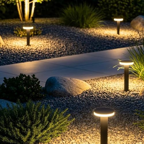 Outdoor Pathway Lights, 11.8“-31.5" 3000K LED Bollard Lights Outdoor, IP54 Waterproof Path Lamp, Modern Commercial Landscape Lighting for Driveway Walkway Sidewalk Garden Lawn - Image 5