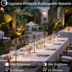 Brown Cordless Table Lamps Set of 2,Vintage Rechargeable Lamp for Restaurant Dinner Dining Kitchen Countertop Bathroom Counter Top Tabletop Lighting,Shower Lamp for Insider Shower,Lampara Recargable - Image 3