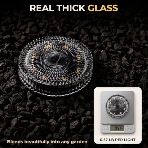Real Glass Solar Ground Lights, Stake or Wall Mount 2-in-1, 4 Pack - Image 2