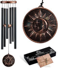 34" Sun Moon Star Wind Chimes for Outside, Vintage Deep Tone Decor by Gabzart