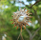 DesGully Solar Wind Chimes, Sun Wind Chime Outdoor Clearance w/Glowing Crackle Glass LED Unique Wind Bells for Outside Waterproof Chimes, Gifts for Her/Him (42" Long Metal Chimes)… - Image 3