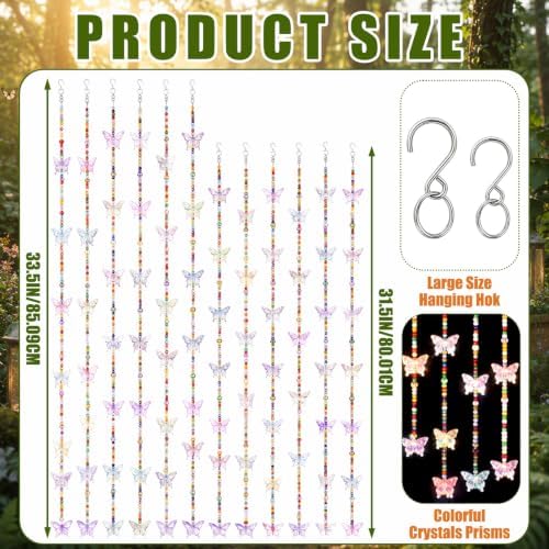 Suncalla 12 Pcs Crystal Suncatcher for Window, Butterfly, Multicolor - Image 2