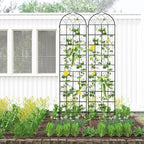 Giantex 2 Packs 86"x20" Metal Garden Trellis for Outdoor Climbing Plants, Heavy-Duty Plant Support for Vine Rose Vegetable Flower, Rustproof Black Metal Coating Patio Trellis Arch Decorative Fence - Image 4