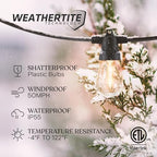 Brightech Solar String Lights with 48 Hanging Edison Bulbs and Brightness Controls with Remote 7W-104 3000K - Image 2
