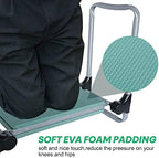 Upgrade Garden Kneeler and Seat Stool, Foldable Heavy Duty Garden Bench Workseats with Tool Pocket and Soft EVA Kneeling Pad for Senior, Gardening Lovers, Green (Wider) - Image 6