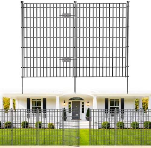 No Dig Garden Fence, Dog Fencing Outdoor for Yard, 10 Panels with Gate by OutdoorFence